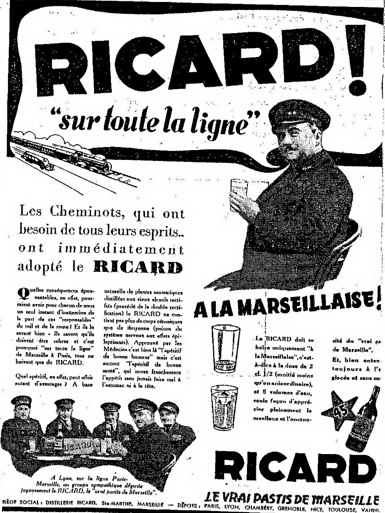 Le train manque l'arrêt . Ricard